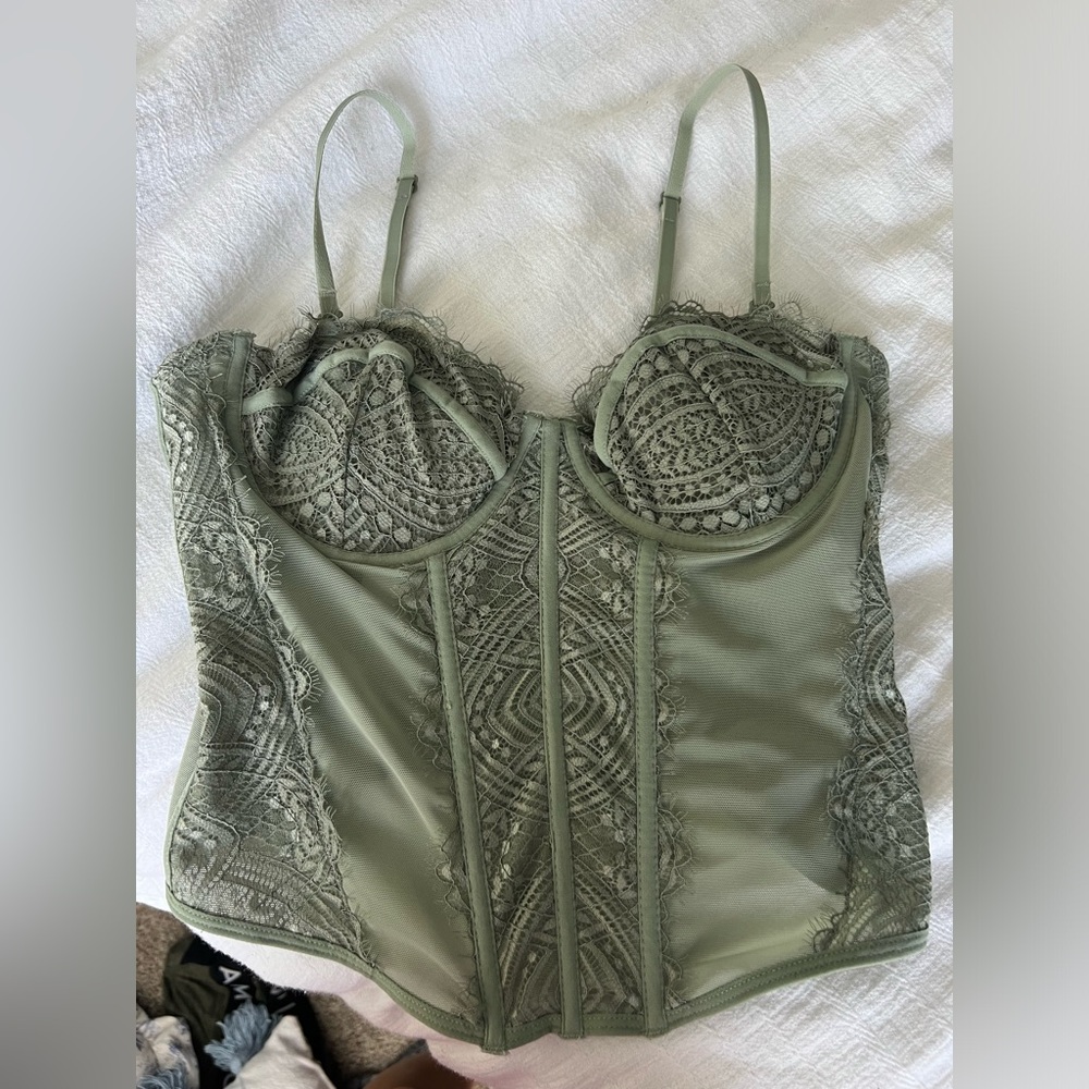 Garage Chrishell Lace Mesh Bustier Corset Top